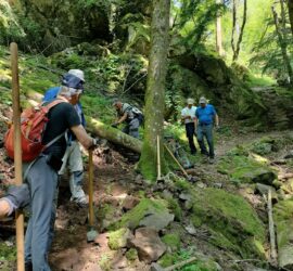 matinée de travail pour l'entretien du sentier de la cascade Erzenbach dans le vallon du Silberthal à Steinbach. 27-05-2023. Photo DR